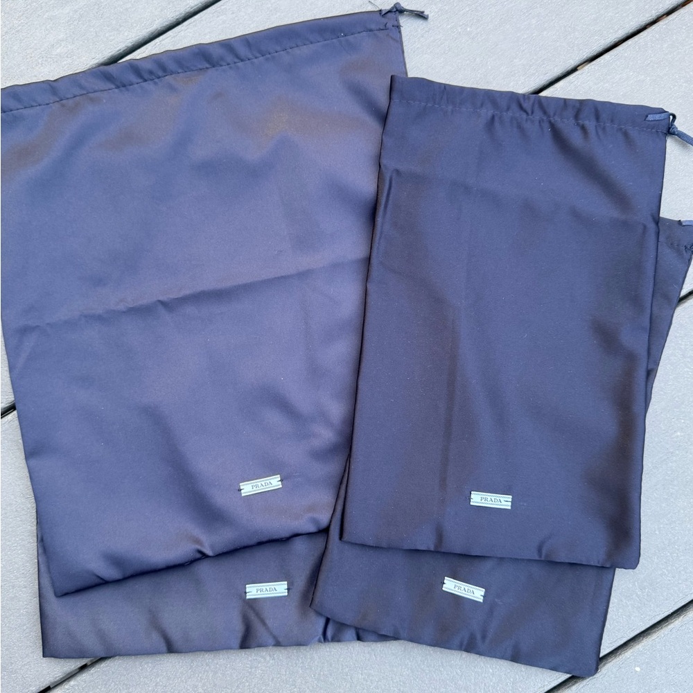 Prada Black Silk Dust Bags Set